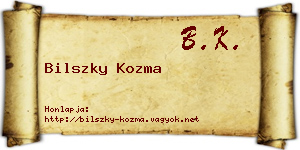 Bilszky Kozma névjegykártya
